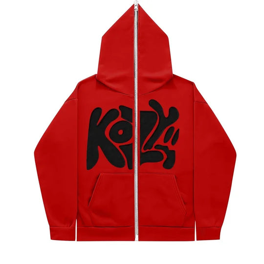2024-New-Product-KOZY-Letter-Printed-Zipper-Hoodie-Pattern-Casual-Coat