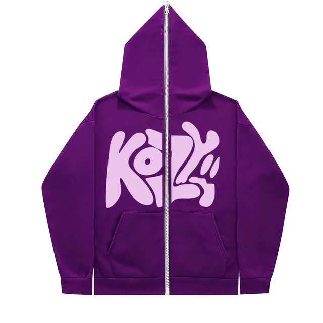 2024-New-Product-KOZY-Letter-Printed-Zipper-Hoodie-Pattern-Casual-Coat