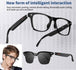 2 In 1 Headset Smart Glasses Blue Tooth Audio Call AI Voice Noise Reduction Music Eyewear Waterproof Speaker Mics Calls Eyeglass - I Royal - I Royal