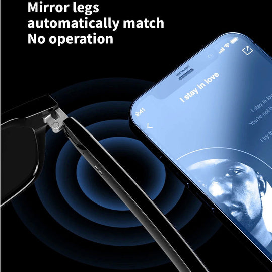 2 In 1 Headset Smart Glasses Blue Tooth Audio Call AI Voice Noise Reduction Music Eyewear Waterproof Speaker Mics Calls Eyeglass - I Royal - I Royal