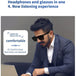 2 In 1 Headset Smart Glasses Blue Tooth Audio Call AI Voice Noise Reduction Music Eyewear Waterproof Speaker Mics Calls Eyeglass - I Royal - I Royal