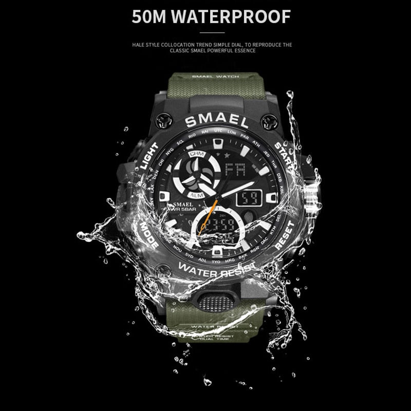 I Royal SMAEL Sport Watch Men Dual Time Waterproof 50M Military Watches Chrono Alarm Wristwatch Vintage Classic Digital Watch 8011 eprolo 
