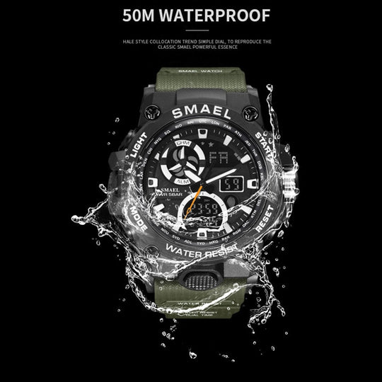 I Royal SMAEL Sport Watch Men Dual Time Waterproof 50M Military Watches Chrono Alarm Wristwatch Vintage Classic Digital Watch 8011 eprolo 