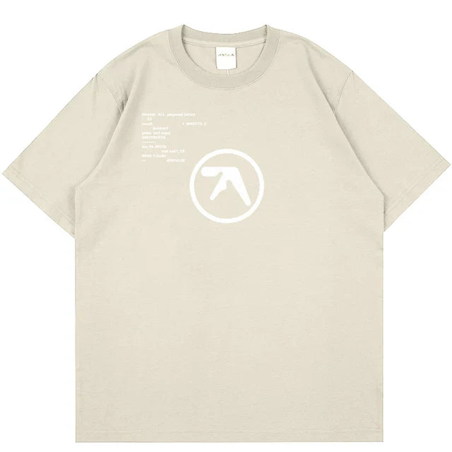 Aphex-Twin-Oversized-Men-s-T-Shirt-Hip-Hop-Letters-Print-Unisex-Short-Sleeve-T-Shirt