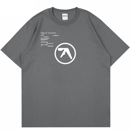 Aphex-Twin-Oversized-Men-s-T-Shirt-Hip-Hop-Letters-Print-Unisex-Short-Sleeve-T-Shirt