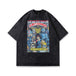 I Royal Retro street spoof printing short sleeved T shirt tide brand hip hop washed five quarter sleeves eprolo 