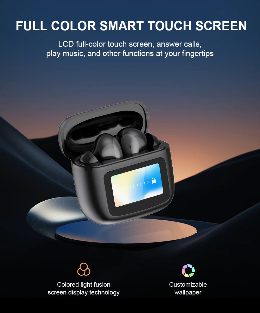 I Royal S20 PRO Touch Screen ANC Wireless Earphones TWS Noise Cancelling Earbud Bluetooth 5.3 Support APP Long Battery life eprolo 