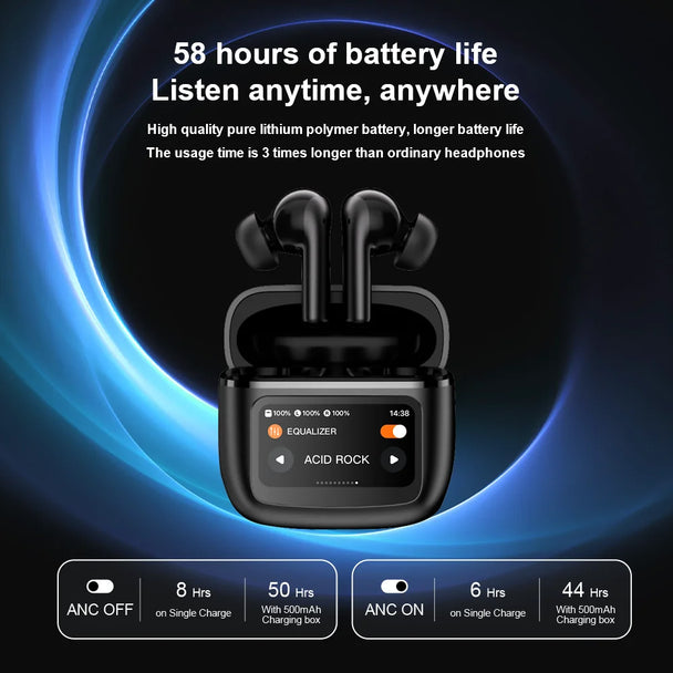 I Royal S20 PRO Touch Screen ANC Wireless Earphones TWS Noise Cancelling Earbud Bluetooth 5.3 Support APP Long Battery life eprolo 