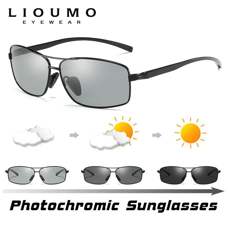 I Royal Photochromic Sunglasses Men Polarized Chameleon Glasses Driving Anti-glare Sun Glasses eprolo 
