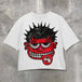 Cartoon demon graphic t shirts print oversized streetwear