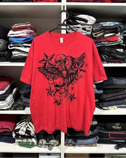 Street-hip-hop-style-short-sleeved-men-s-Y2K-summer-new-Harajuku-letter-oversized-pattern-printed