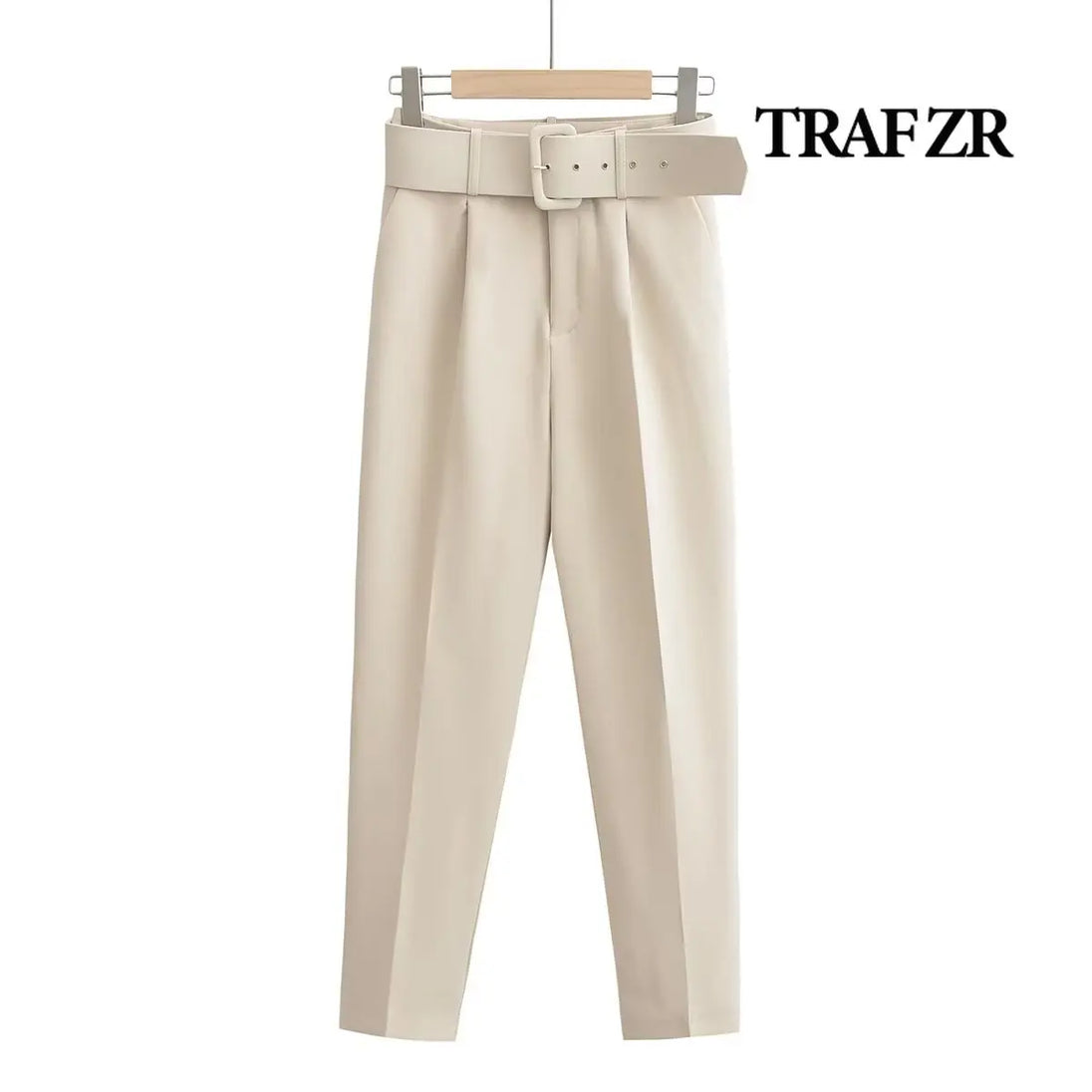 TRAF-ZR-High-Street-Chic-and-Elegant-Woman-Pants-with-Belt-Y2k-Vintage-Trousers-Harajuku-Cropped