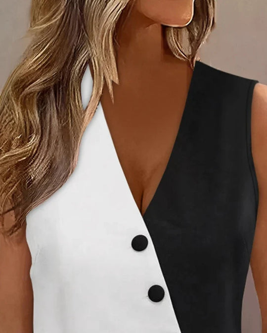 Women-Asymmetrical-Hem-Sleeveless-Shirt-Elegant-Top-With-Colorful-Buttons-V-neck-Daily-Fashion-Casual-Top_905e58d4-092d-4990-8f5e-baecba18ba1f