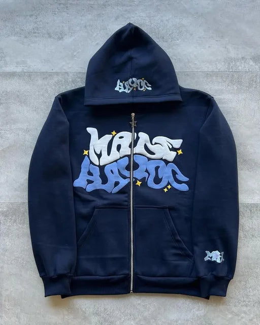 Y2K-Spring-Autumn-American-Retro-Star-And-Letter-Printed-Zipper-Hoodies-Women-And-Men-Section-Lazy